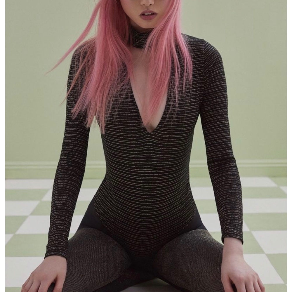 For Love and Lemons Cassie Striped Bodysuit